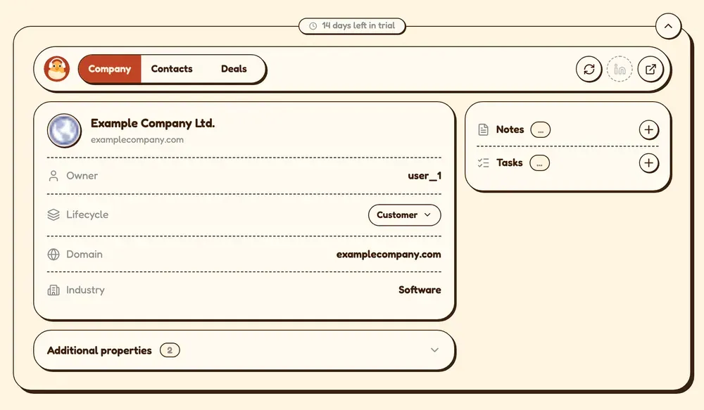 Company tab