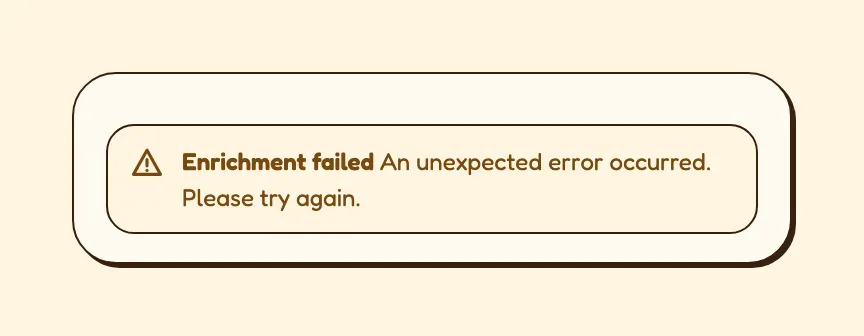 enrichment - please try again