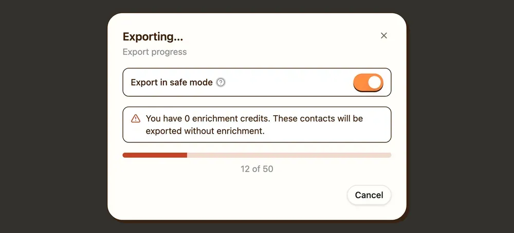Export without credits