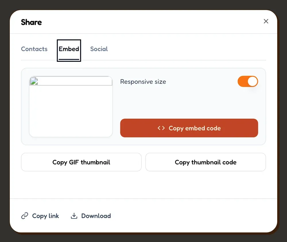 Share embed