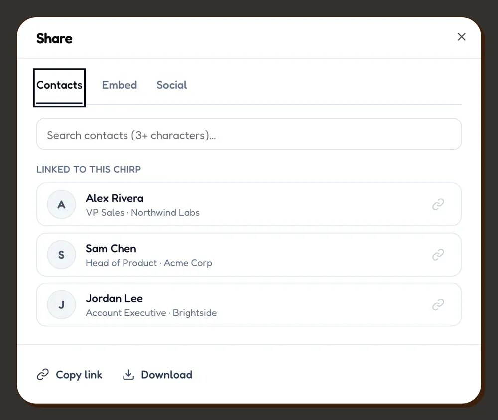 Share contacts