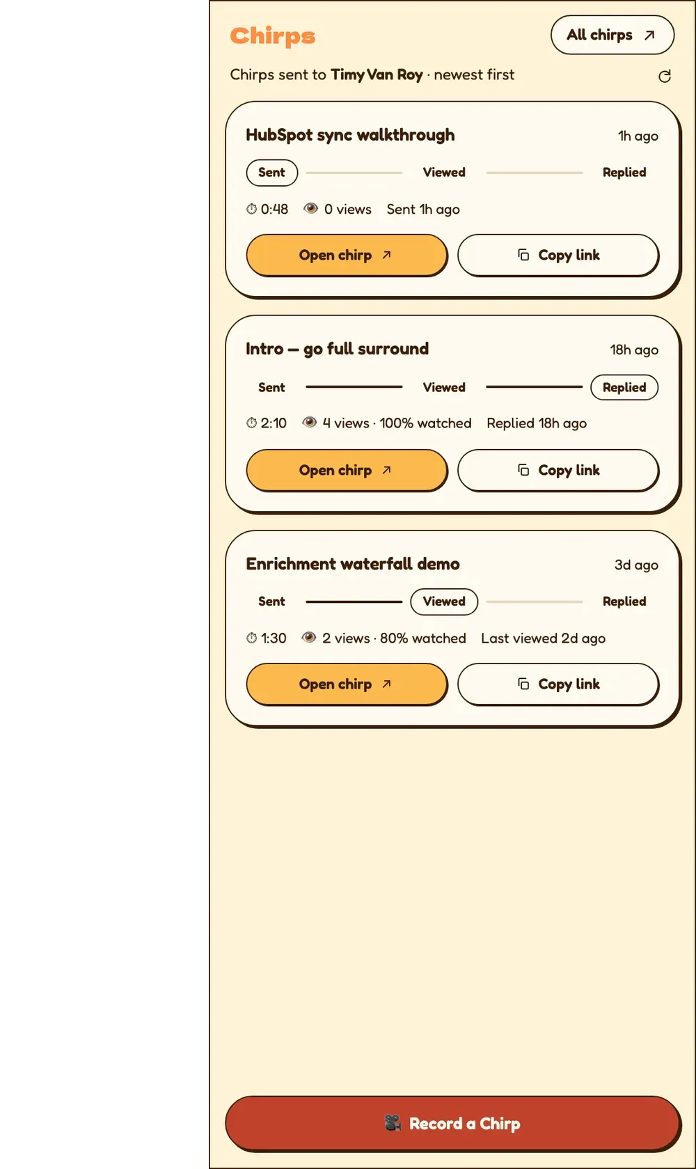 Extension contact chirps